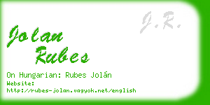 jolan rubes business card